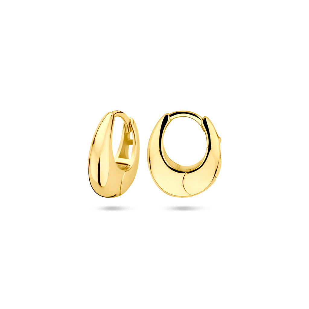 klapoorringen 13,5 mm  1 micron zilver verguld (geel)