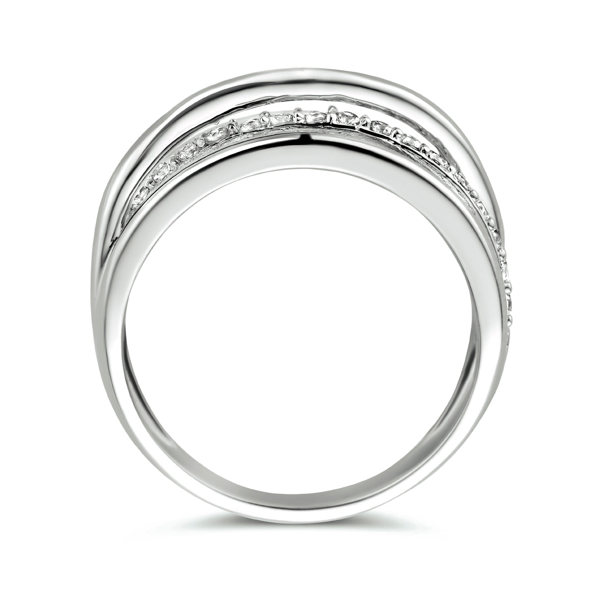 Ring Zirkonia Silber rhodiniert
