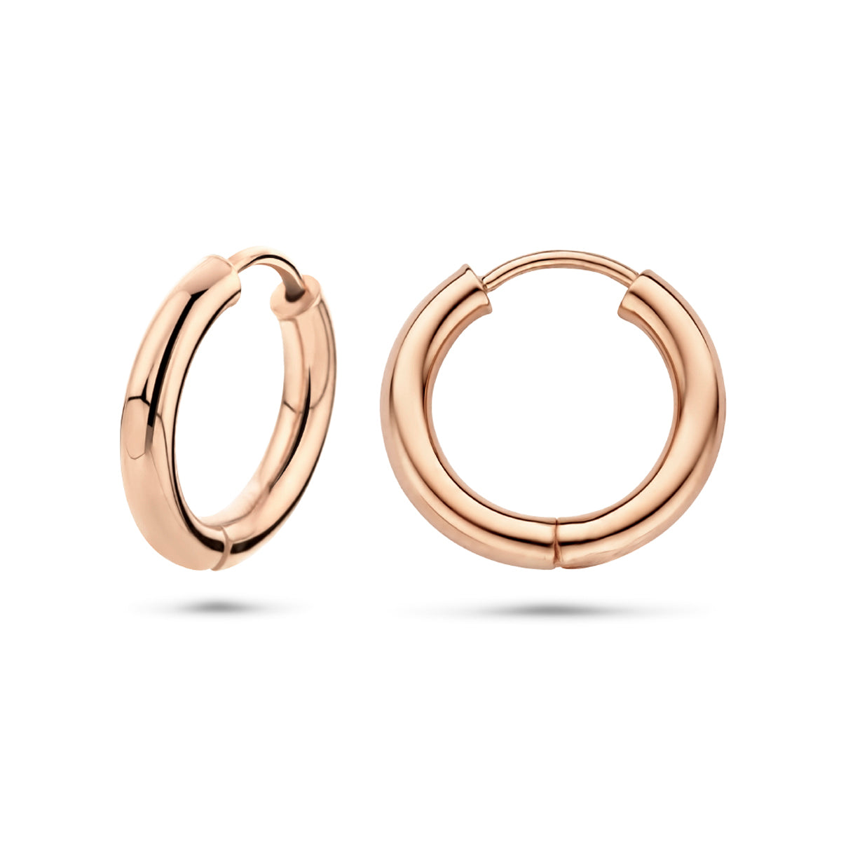 Ohrringe 2,5 mm runde Röhre 14K Roségold