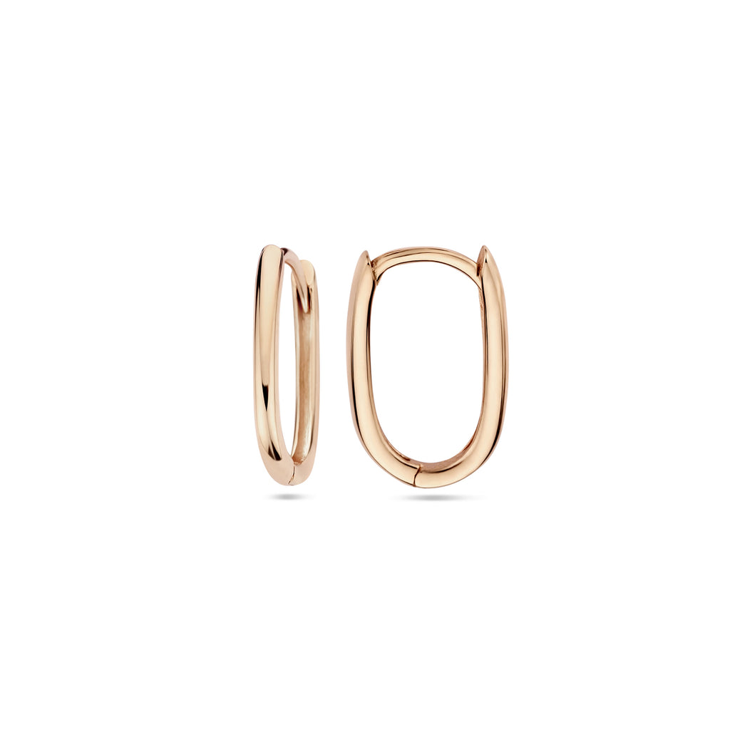 Klappohrringe Paperclip 14 mm 14K Roségold