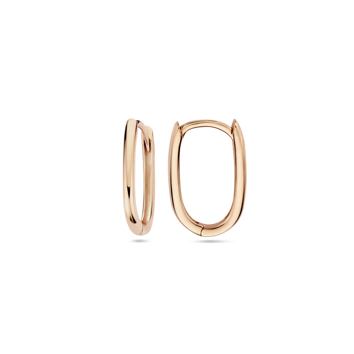 Klappohrringe Paperclip 14 mm 14K Roségold