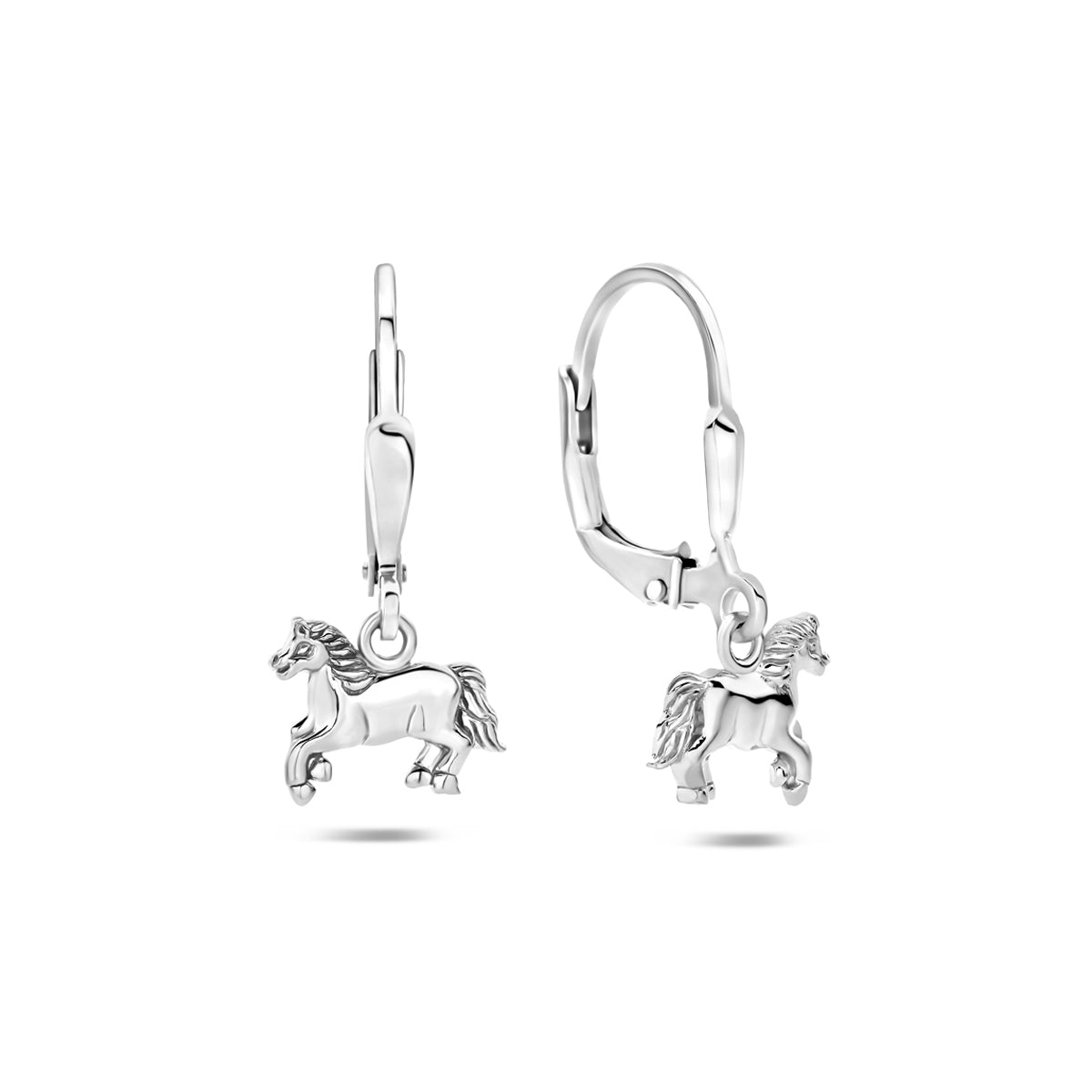 oorhangers paard brisur haak 22 mm zilver gerhodineerd