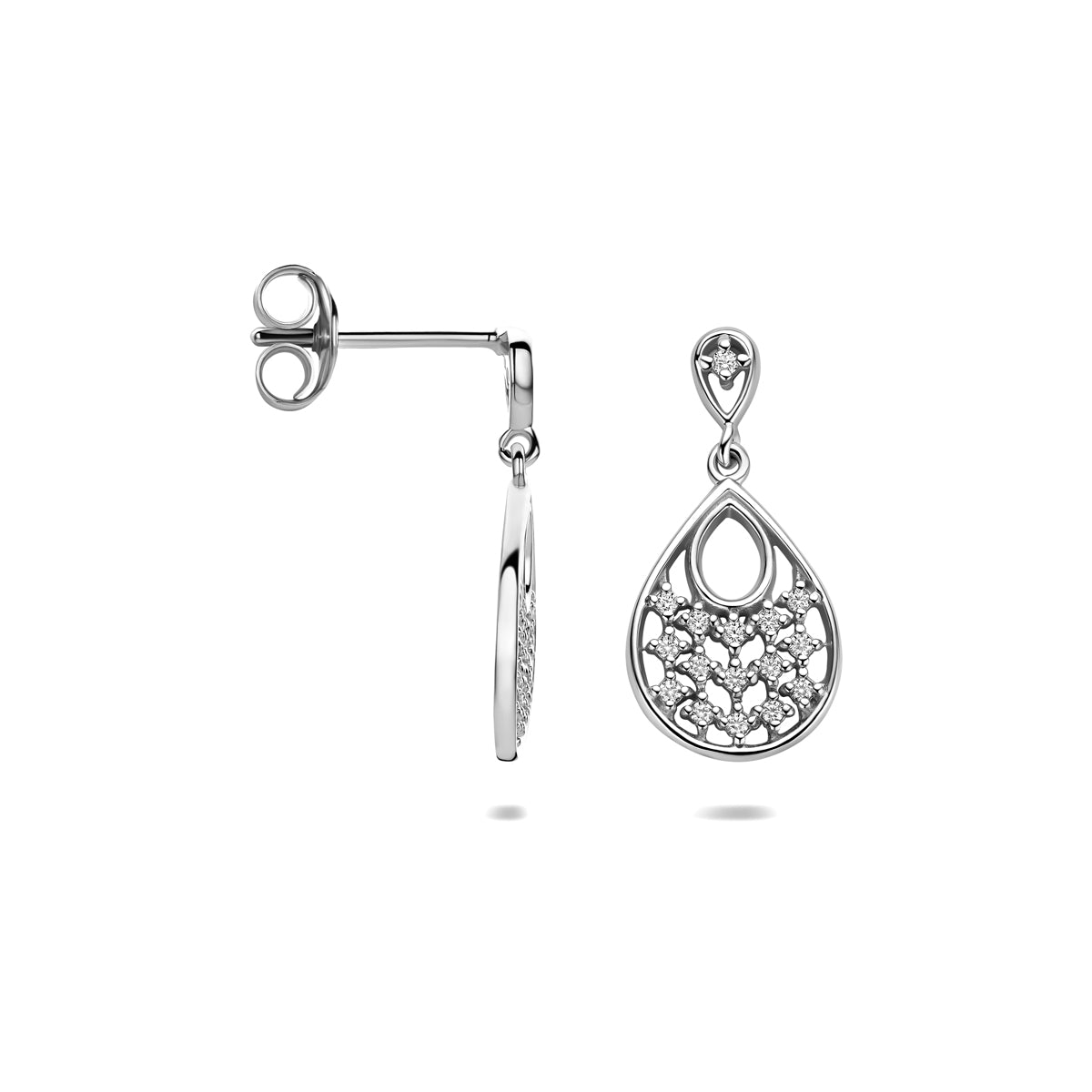 oorhangers zirkonia 19 mm zilver gerhodineerd
