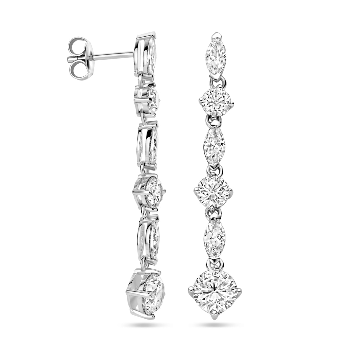oorhangers zirkonia zilver gerhodineerd