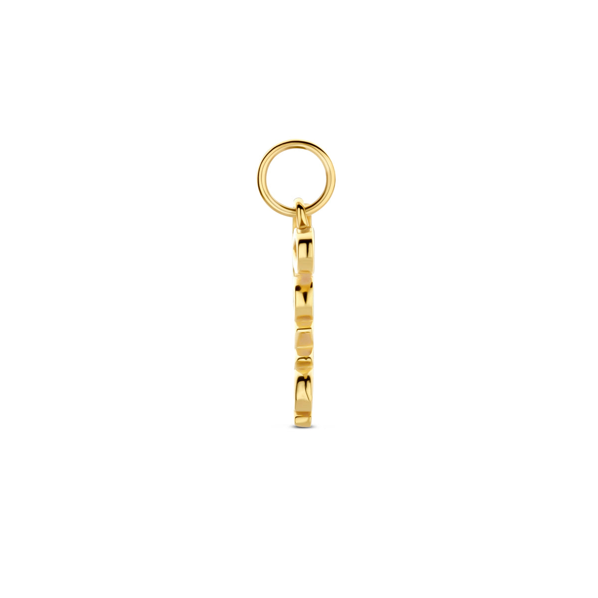 hanger love 20 mm 3 micron zilver verguld (geel)