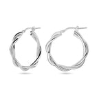 oorringen 3,5 mm gedraaide buis zilver gerhodineerd