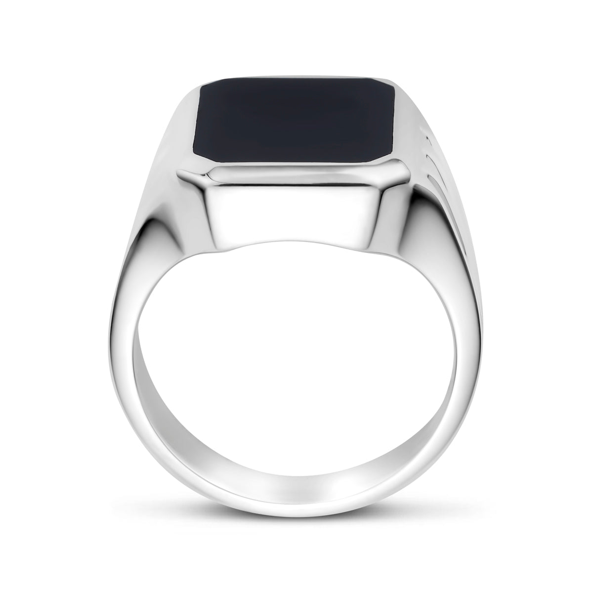 Siegelring aus massivem Onyx Silber weiß