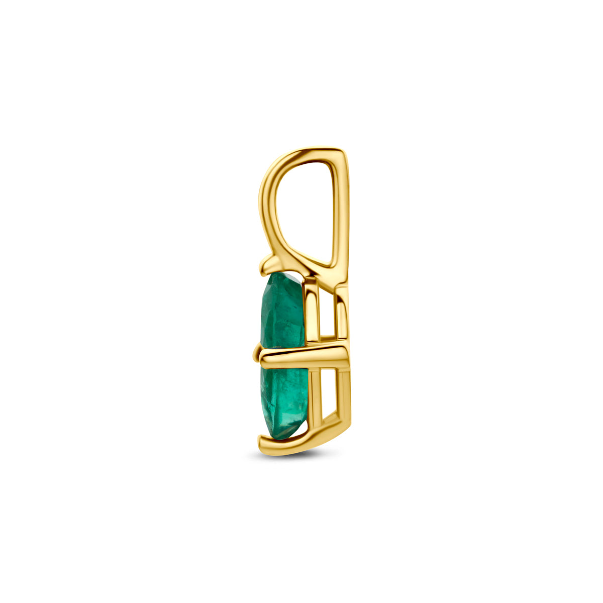 hanger smaragd 11,5 mm 14K geelgoud