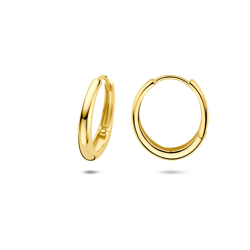 klapoorringen 16 mm 14K geelgoud