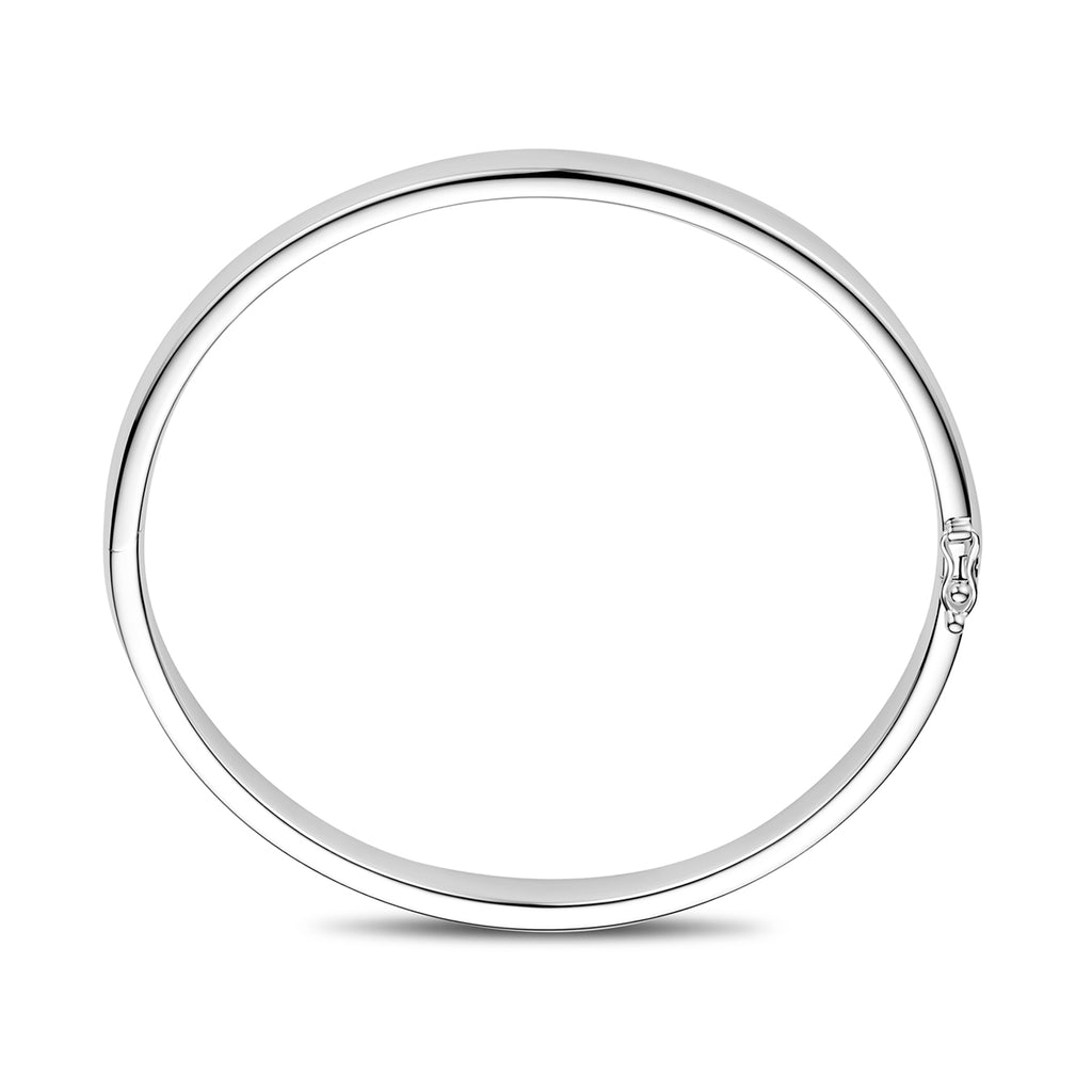 Armreif mit Scharnier, konvexes Rohr 7 mm, silberweiß