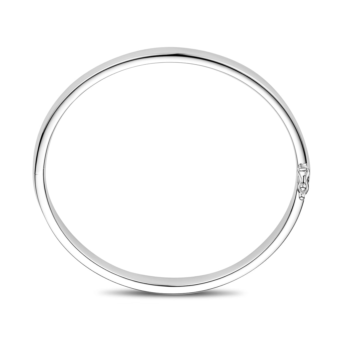 Armreif mit Scharnier, konvexes Rohr 7 mm, silberweiß