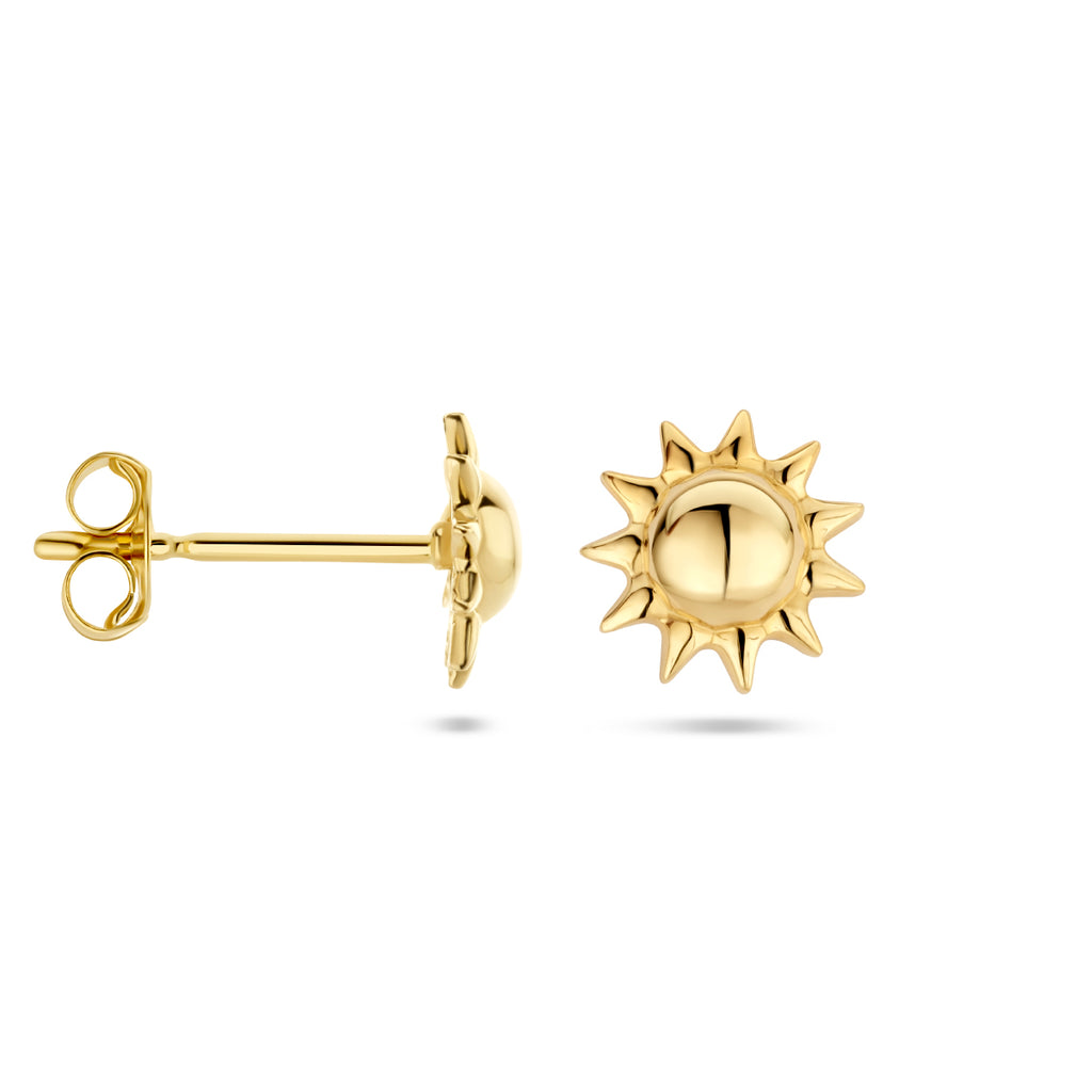 oorknoppen zon 14K geelgoud
