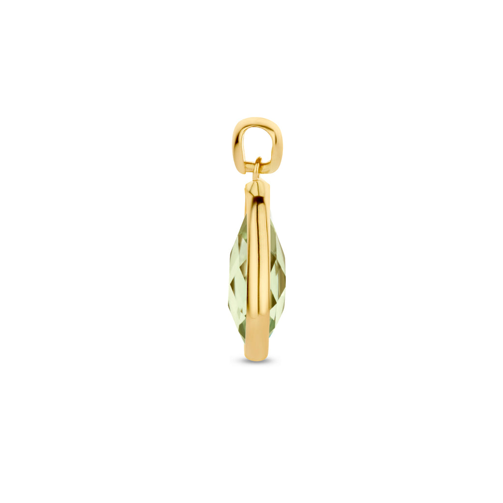 hanger groen amethist 14K geelgoud