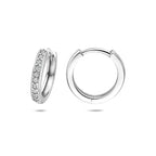 klapoorringen zirkonia 16 mm zilver gerhodineerd