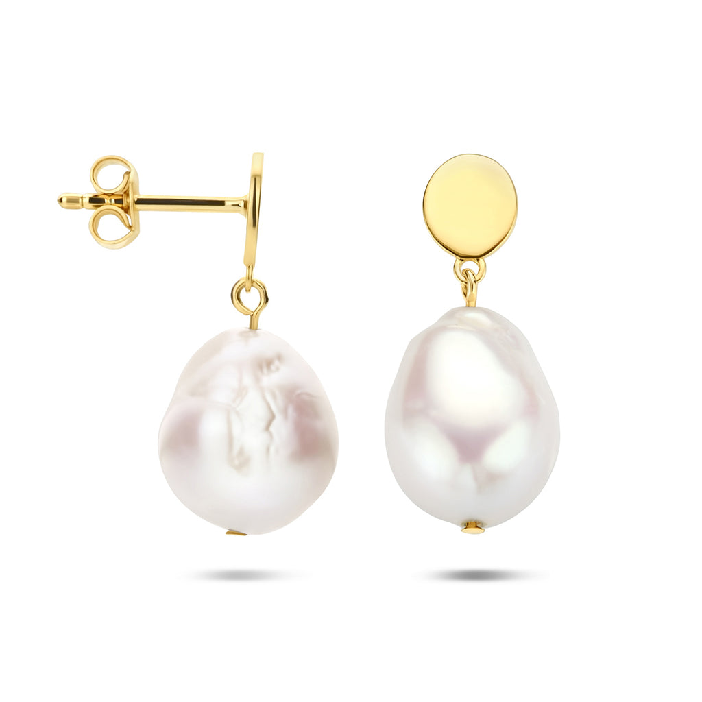 oorhangers barok parel 14K geelgoud
