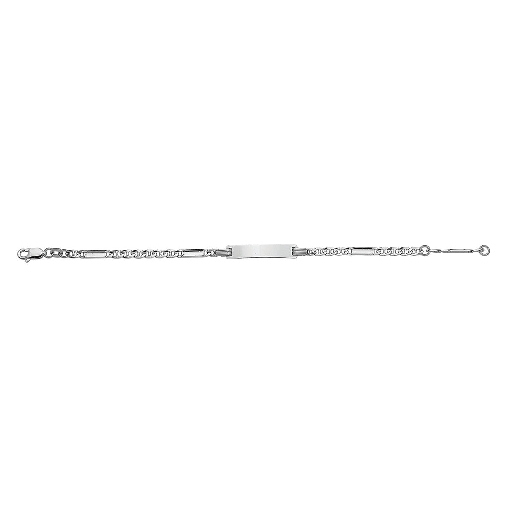 Gravurarmband Ankerplatte 5,0 mm 14 - 16 cm Silber rhodiniert