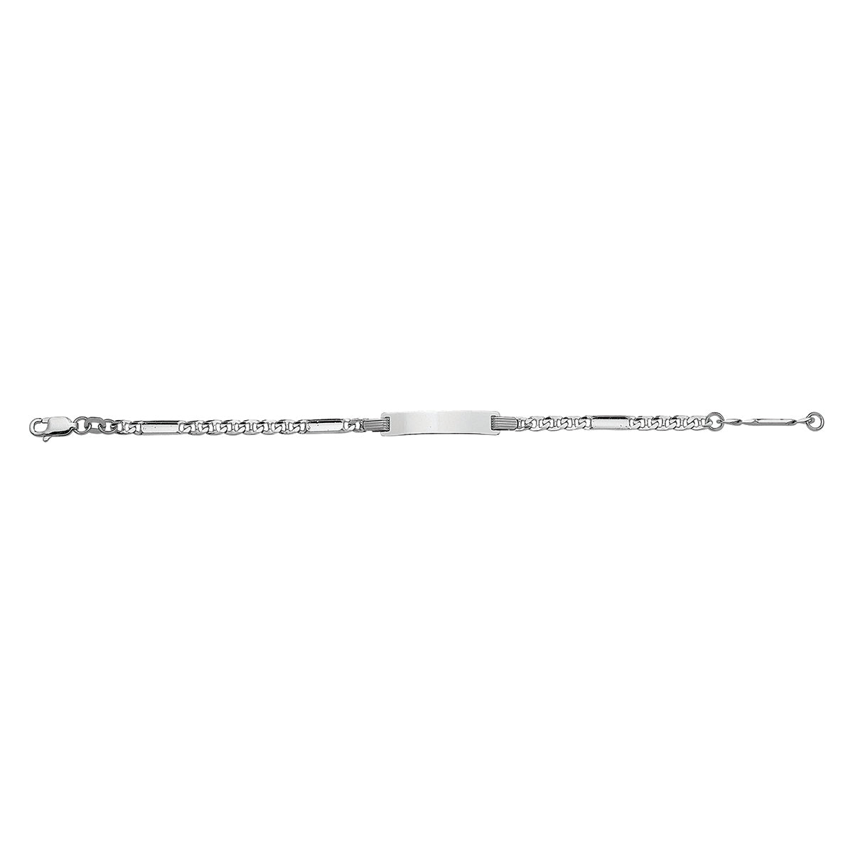 Gravurarmband Ankerplatte 5,0 mm 14 - 16 cm Silber rhodiniert