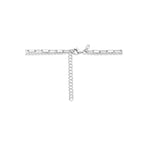 multi-collier parel 41 + 4 cm zilver gerhodineerd