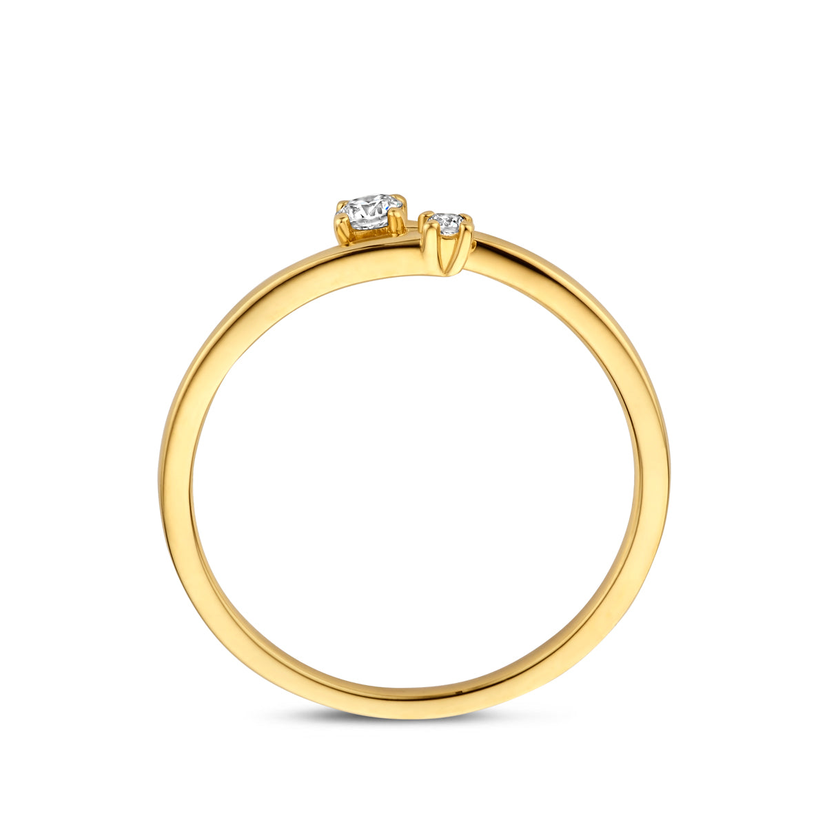 ring diamant 0.07ct h si 14K geelgoud
