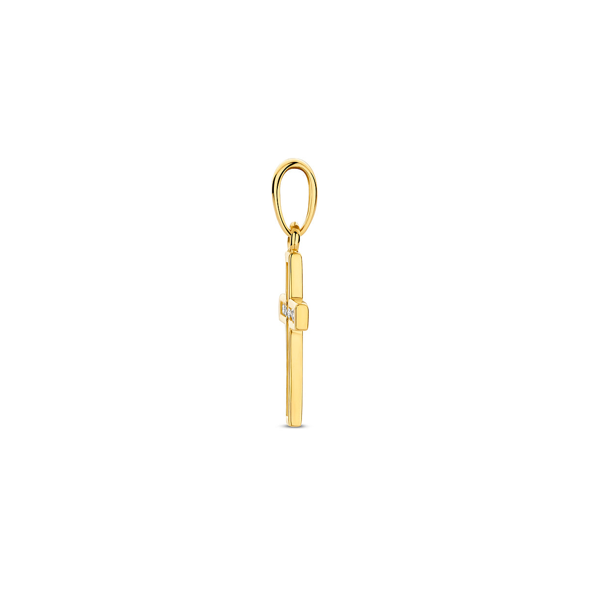 Anhänger Kreuz und Zirkonia 14K Gelbgold