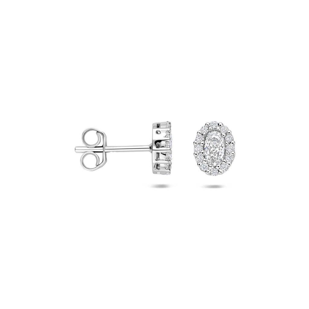 oorknoppen zirkonia 8 mm zilver gerhodineerd