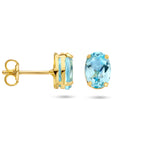 Ohrstecker Blautopas 14K Gelbgold