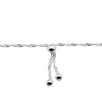 Fußkettchen Kügelchen 22 - 24 cm Silber Weiß