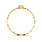 Ring mit Geburtsstein weißer Topas April 14K Gelbgold