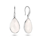oorhangers wit agaat franse haak zilver gerhodineerd
