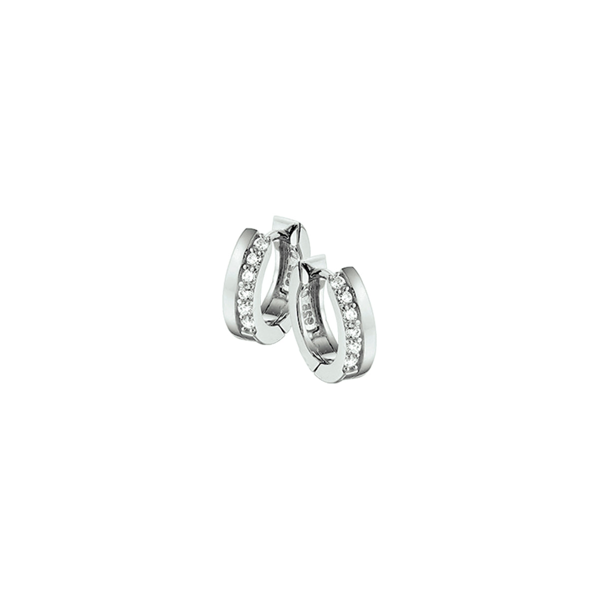 klapoorringen zirkonia zilver gerhodineerd