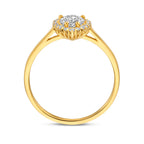 Ring Zirkonia Halo 14K Gelbgold