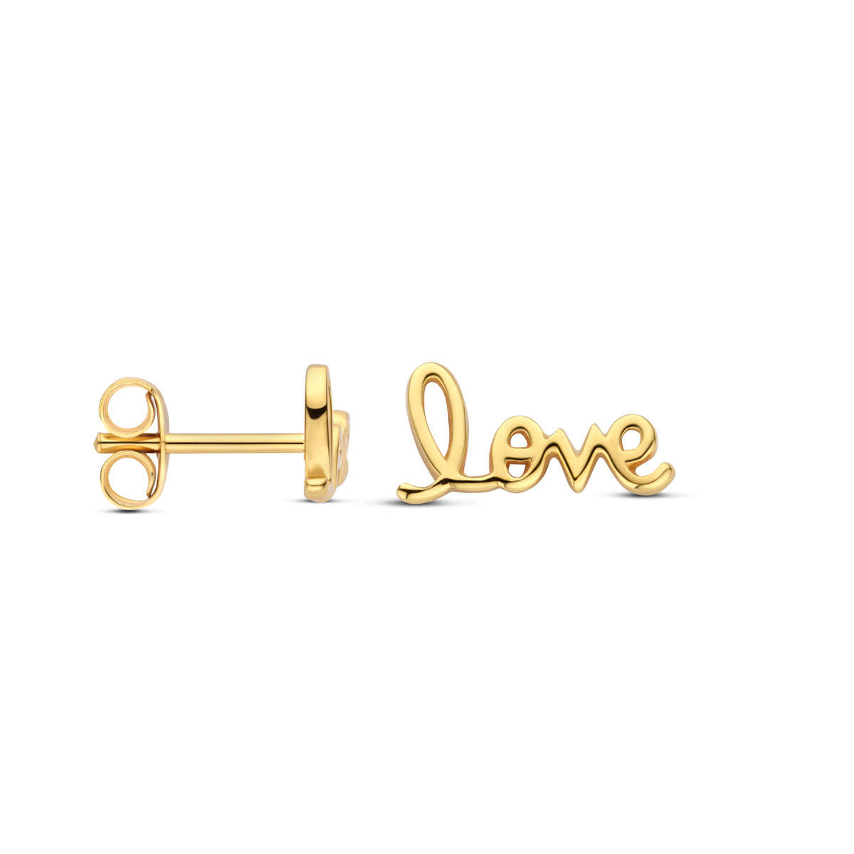 Ohrstecker Love 6 mm 1 Mikron vergoldet (gelb)