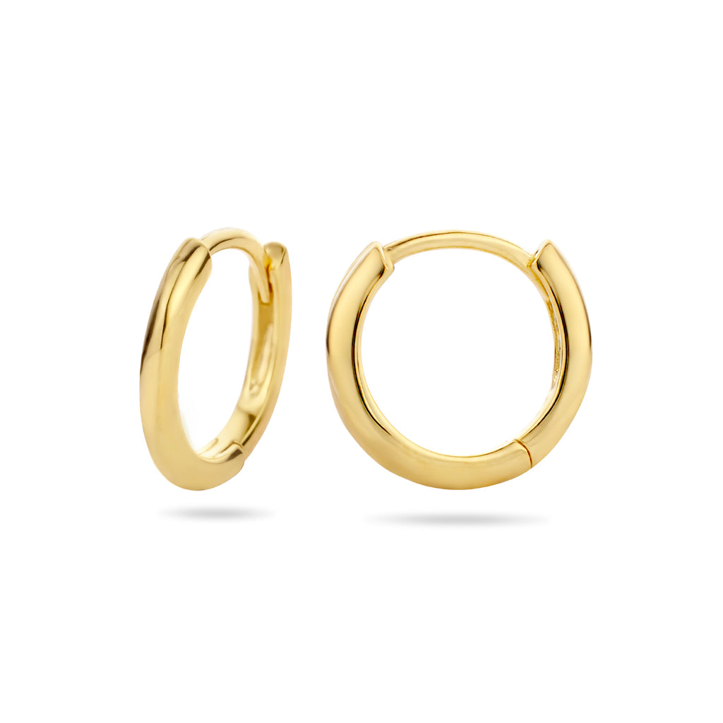 klapoorringen half rond 1 micron zilver verguld (geel) - half-rond