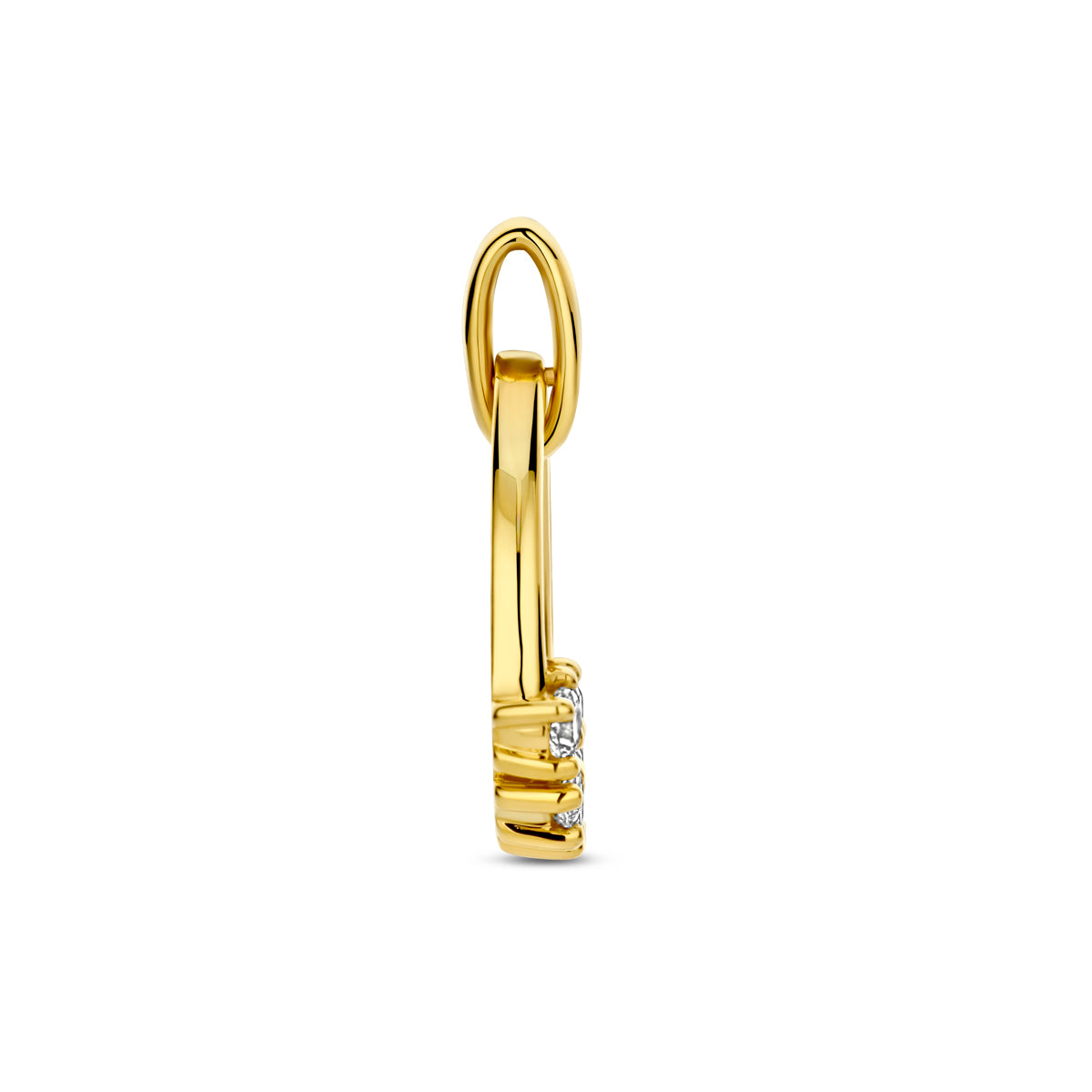 hanger lab grown diamant 0.32ct f vs 21 mm 14K geelgoud