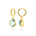 klapoorringen sky blue topaas 26 mm 1 micron zilver verguld (geel)