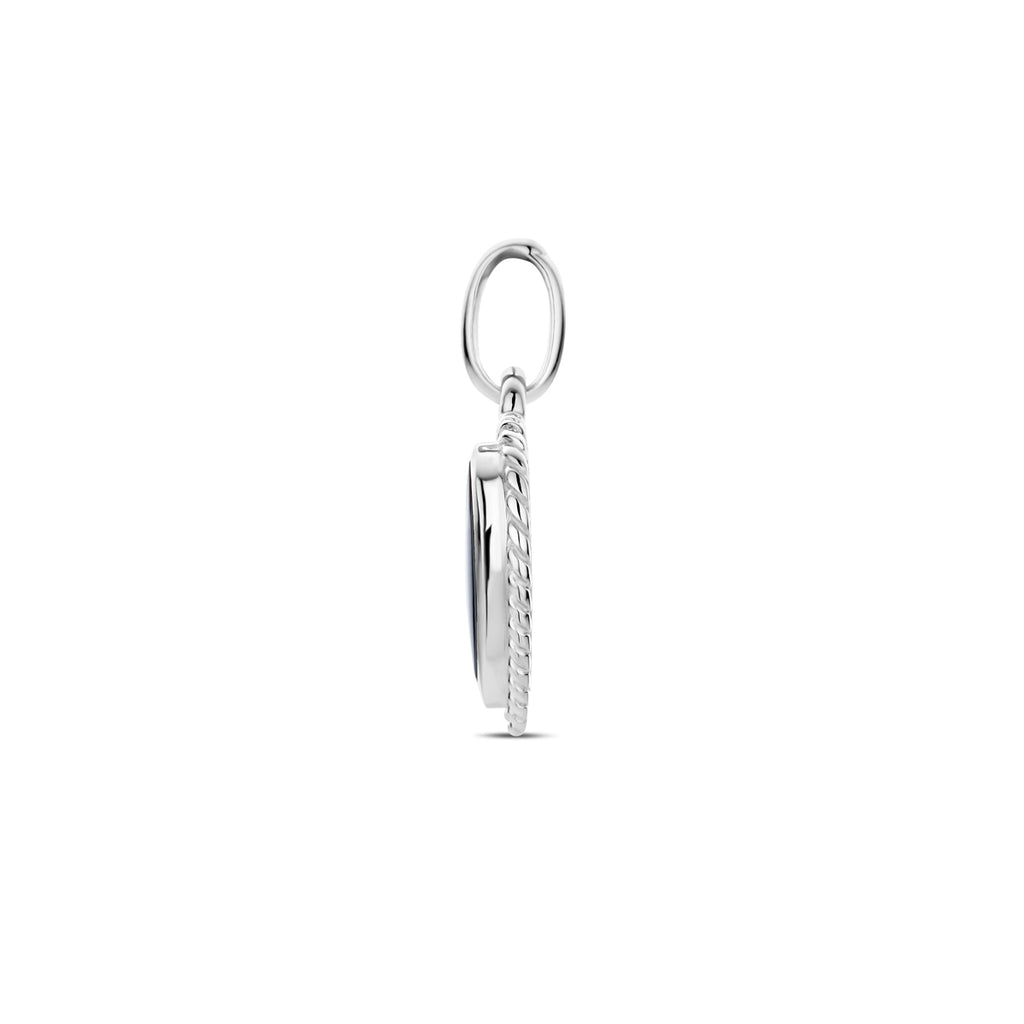 hanger hartje onyx zilver gerhodineerd