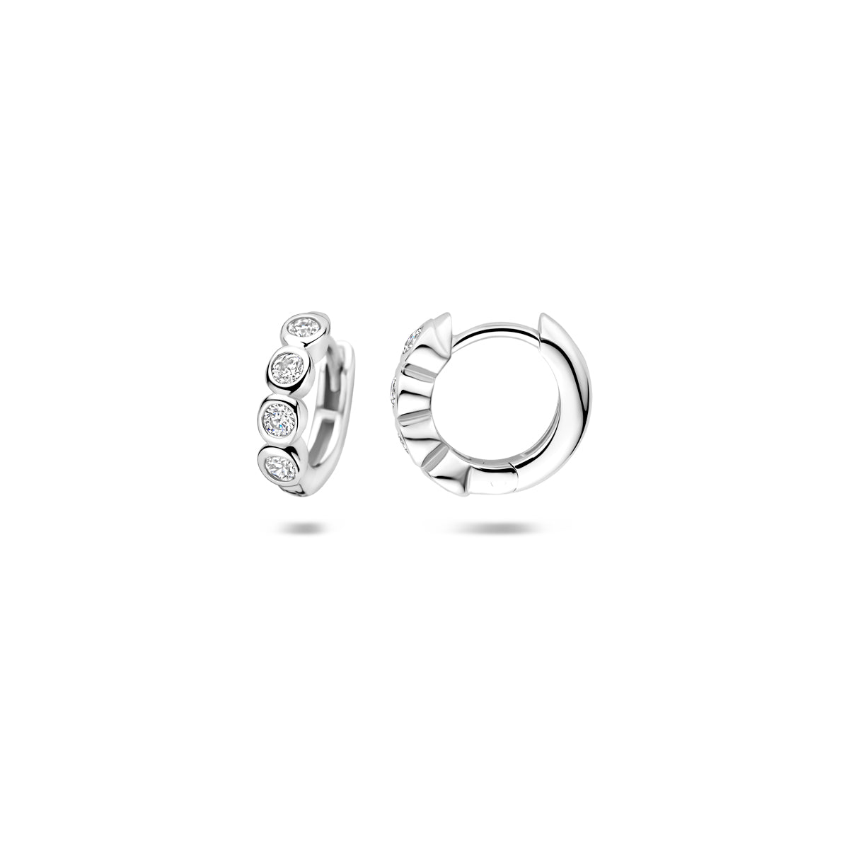 klapoorringen zirkonia 11,5 mm zilver gerhodineerd