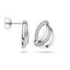 oorknoppen zirkonia zilver gerhodineerd