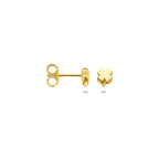 oorknoppen klaver 5 mm 14K geelgoud