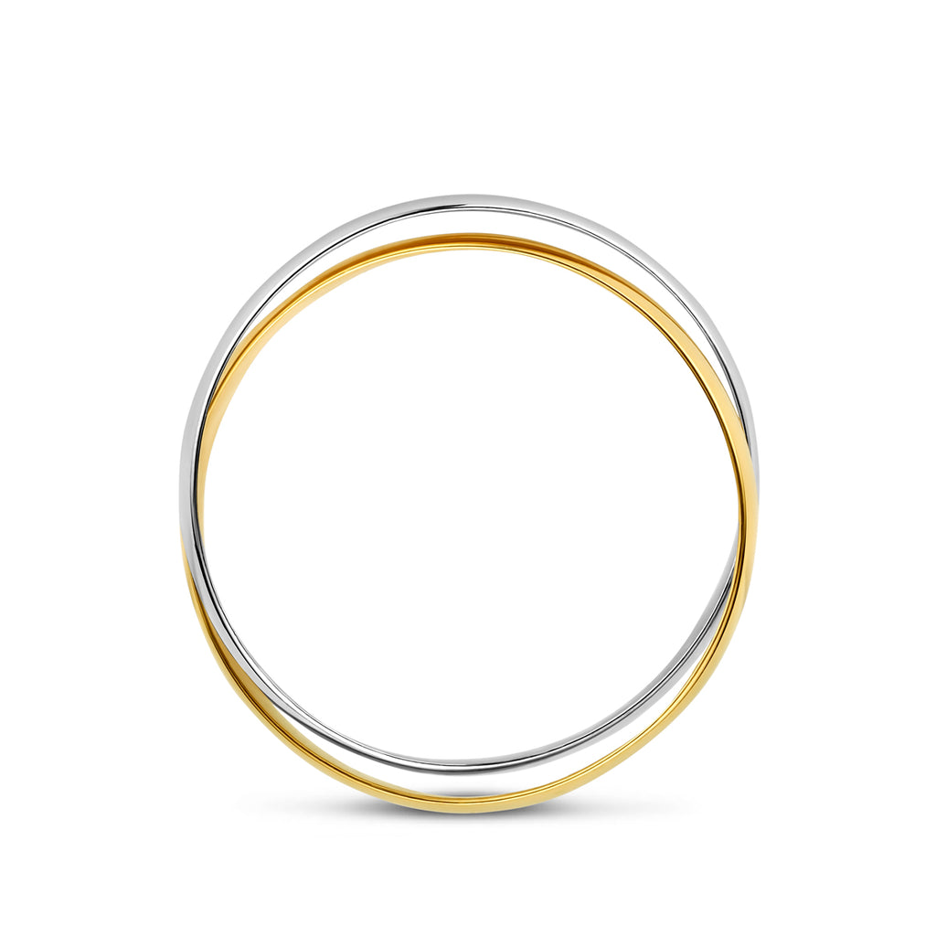 ring 14K bicolor goud geel/wit