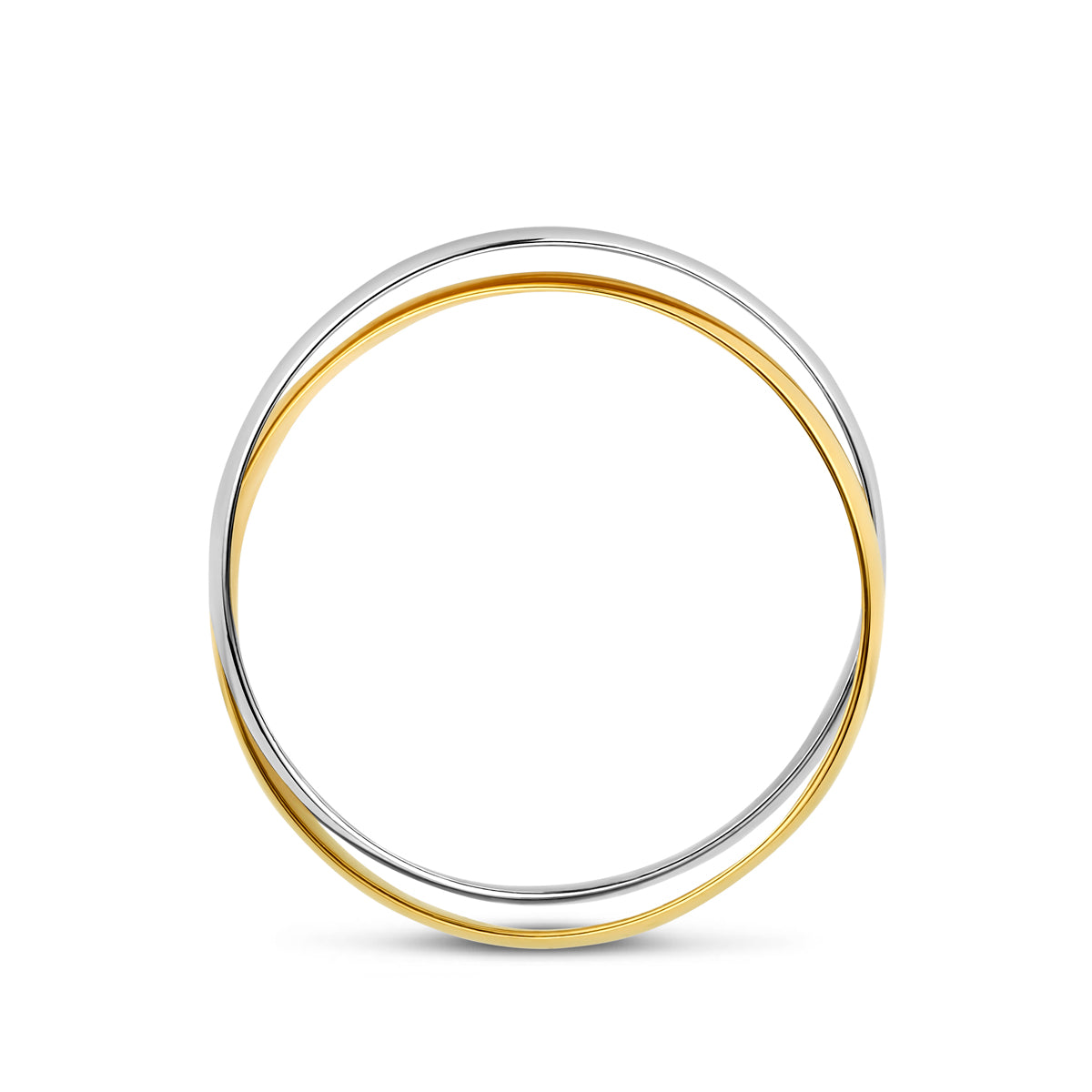 ring 14K bicolor goud geel/wit