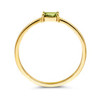 Ring mit Geburtsstein Peridot, 14. August, Gelbgold