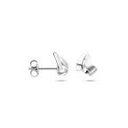 Ohrstecker poliert/matt 9 mm Sterlingsilber rhodiniert