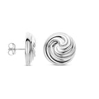 Ohrstecker Knopf 18 mm rhodiniertes Silber