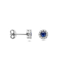 oorknoppen saffier zirkonia 6 mm zilver gerhodineerd
