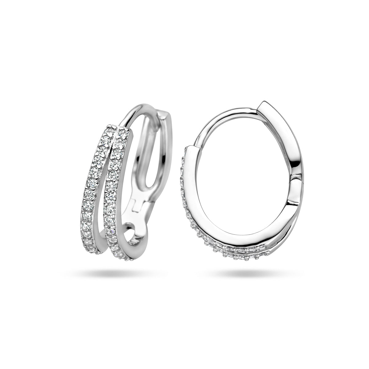 klapoorringen zirkonia zilver gerhodineerd