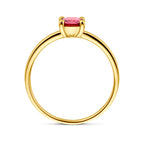 ring roze rhodoliet 14K geelgoud