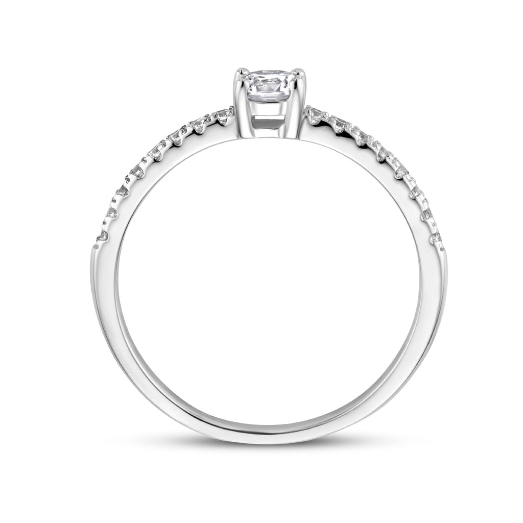 Ring Zirkonia Silber rhodiniert