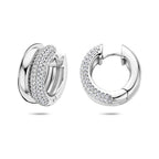 klapoorringen zirkonia 17,5 mm zilver gerhodineerd
