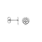 oorknoppen zirkonia 8 mm zilver gerhodineerd